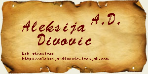 Aleksija Divović vizit kartica
